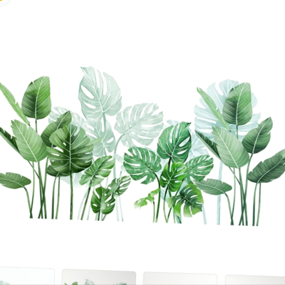Wallpaper decal palm leaf tropical